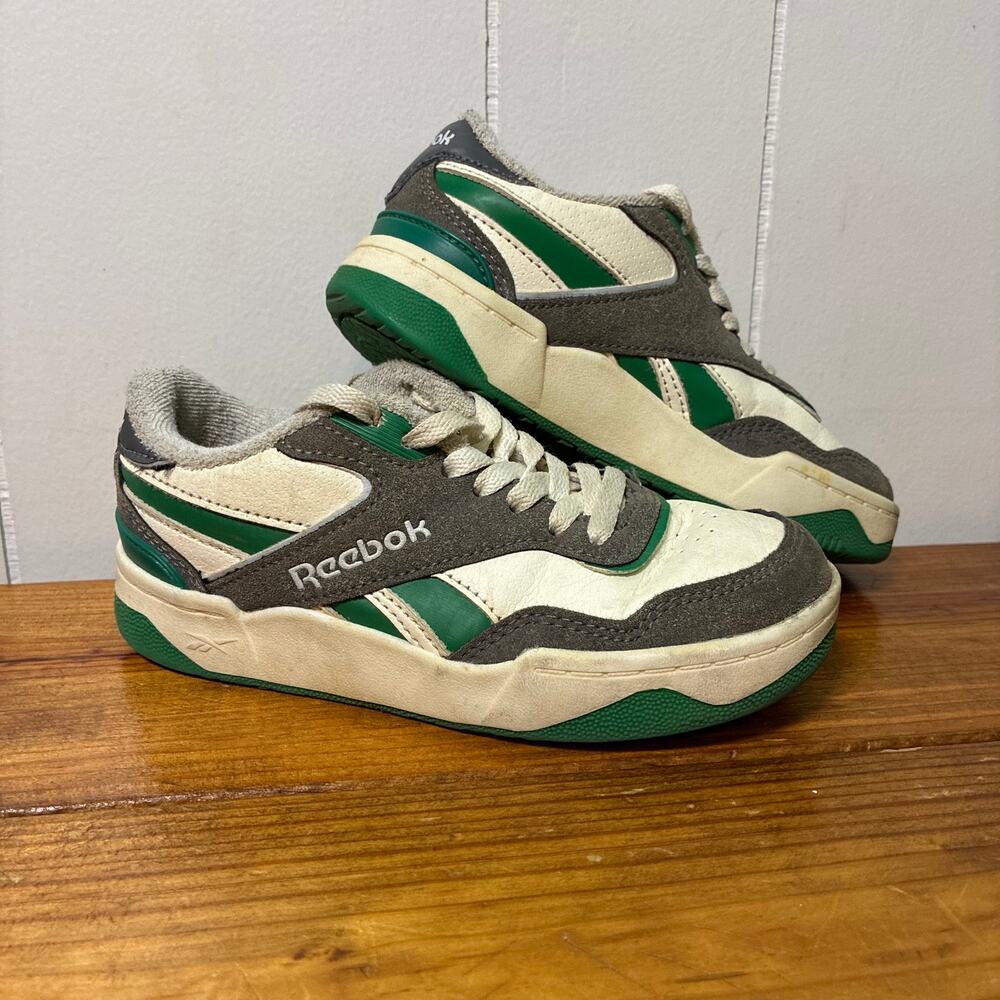 Reebok BB4000 Green Grey Kids 13 Sneakers Streetwear Basketball Shoes